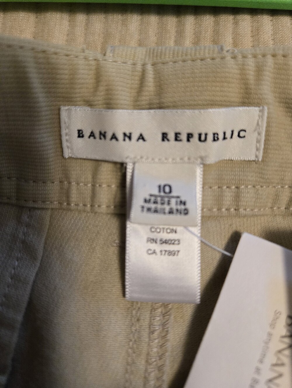 NWT BANANA REPUBLIC Beige Cropped Wide Leg Pants w/ Pink Ribbon Belt. Sz 10. - Picture 8 of 10
